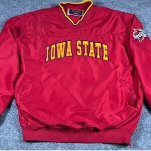 Colosseum Iowa State Cyclones Windbreaker Pullover Red V-Neck Mens Large